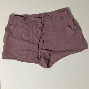 Women's High Waist Mauve Shorts
